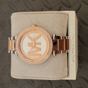 MICHAEL KORS AUTHENTIC 2 TONE WATCH / WITH BLING!